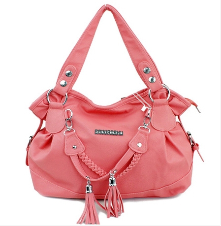 Wholesale - 2014 Handbags Women Bags Genuine Leather Fashion Pleated Shoulder Bag Tassel Bag Designers Brand Handbag