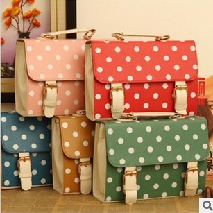 Women's Bags Polka Dot Cute Small Gentlewomen Bag Candy Handbag Cross-body Ladies Handbag Leather-bag